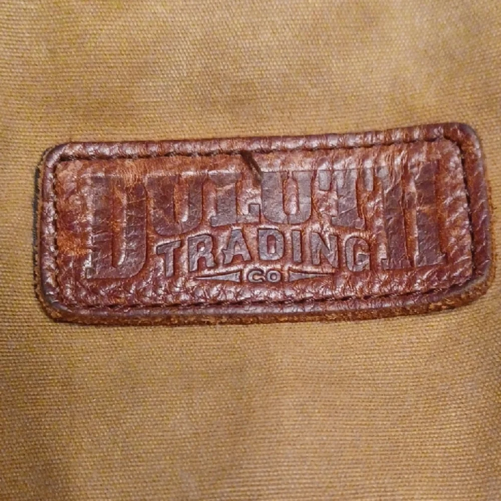 Duluth Trading Co. Expandable Oil Cloth Canvas Leather Trim Tote Bag Rucksack